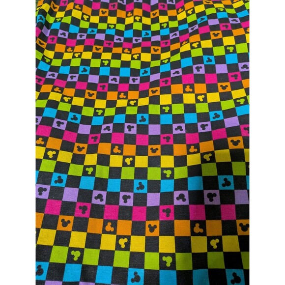 Disney Parks Exclusive Rainbow Checks Cinch Sack Backpack EUC Disney World - Picture 2 of 6